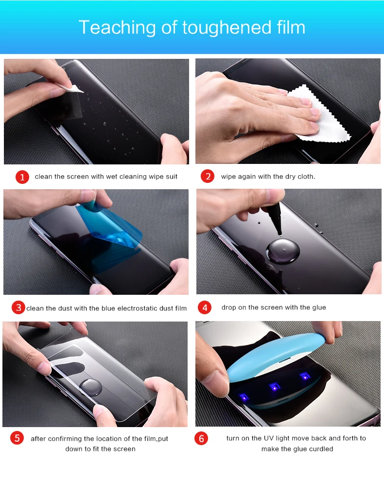 УФ протектор экрана из закаленного стекла для Samsung Galaxy S10 плюс S9 S8 S7 край 100D полный