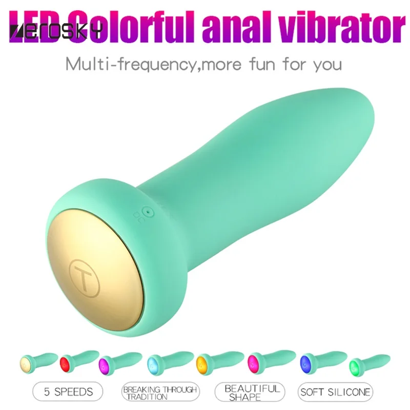 Zerosky Smart Anal Plug Vibrator Colorful Silicone Butt Vibrating For Prostate Massager Sex Toys for Women Men | Красота и здоровье