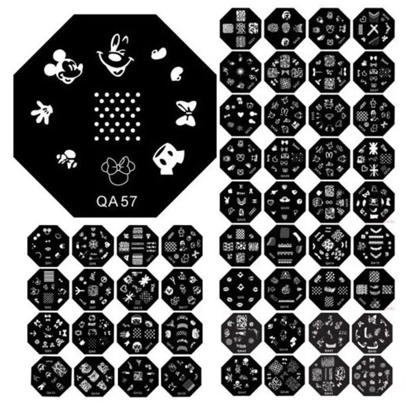 60 дизайнов шаблон DIY Художественный штамп с изображением для ногтей штамповки