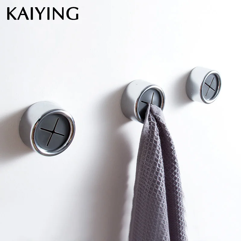 

KAIYING Strong Self Adhesive Hook Wall Cabinet Sticker Round Cloth Tea Towel Holder Grabber Clasp Chrome Plated,PF011