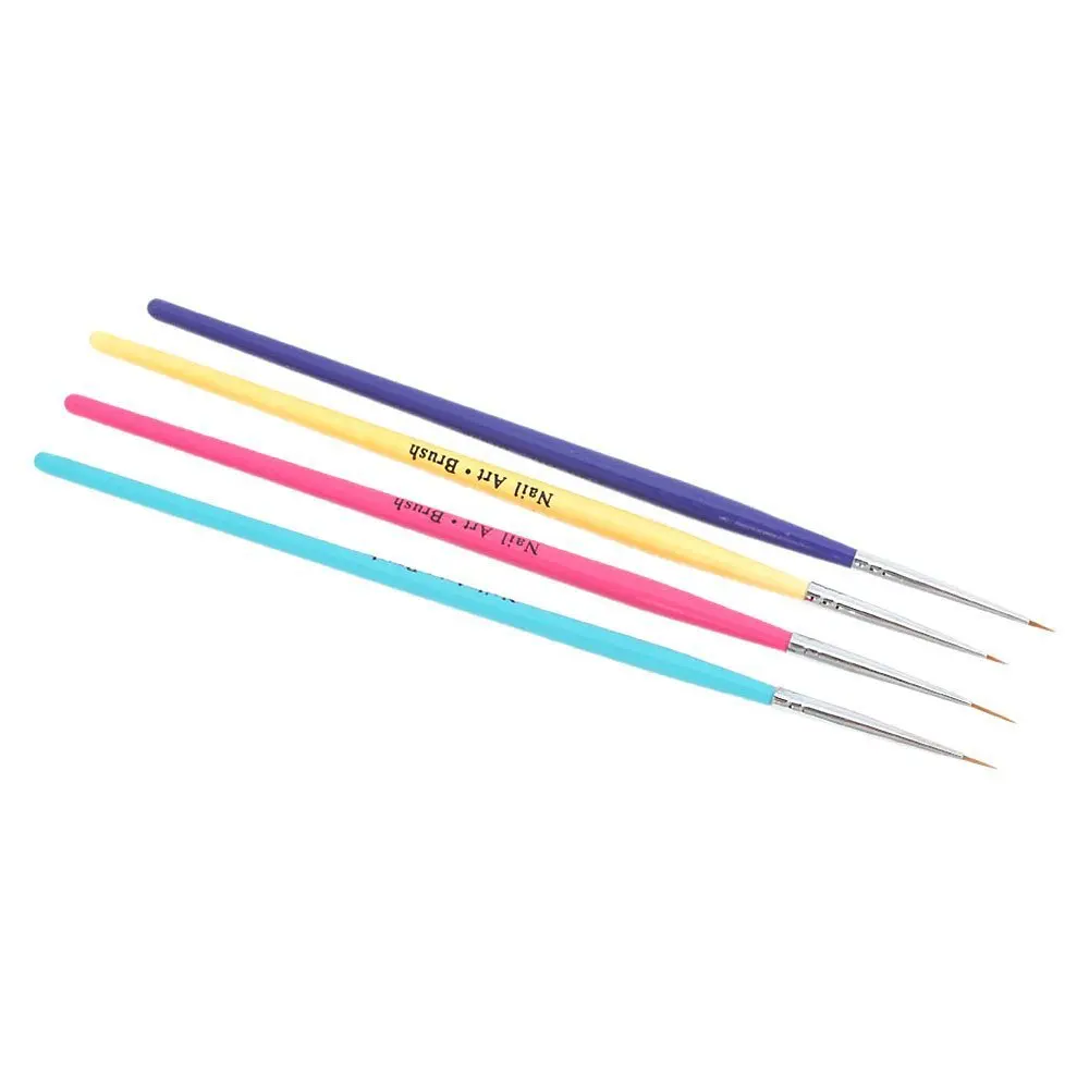 Новый комплект из 4 профессиональный соболь маникюр рисунки Pen кисть Detailer лайнер