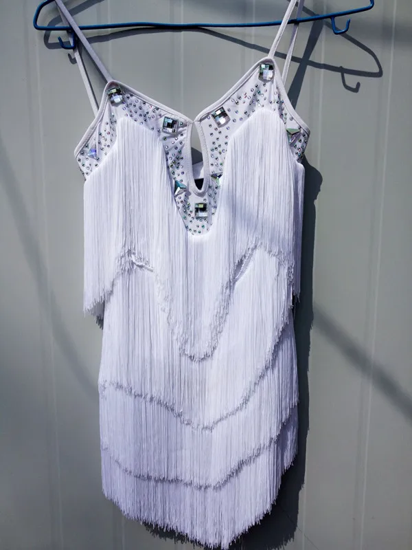 Платье для латинских танцев с блестками и кисточками девочек детские платья