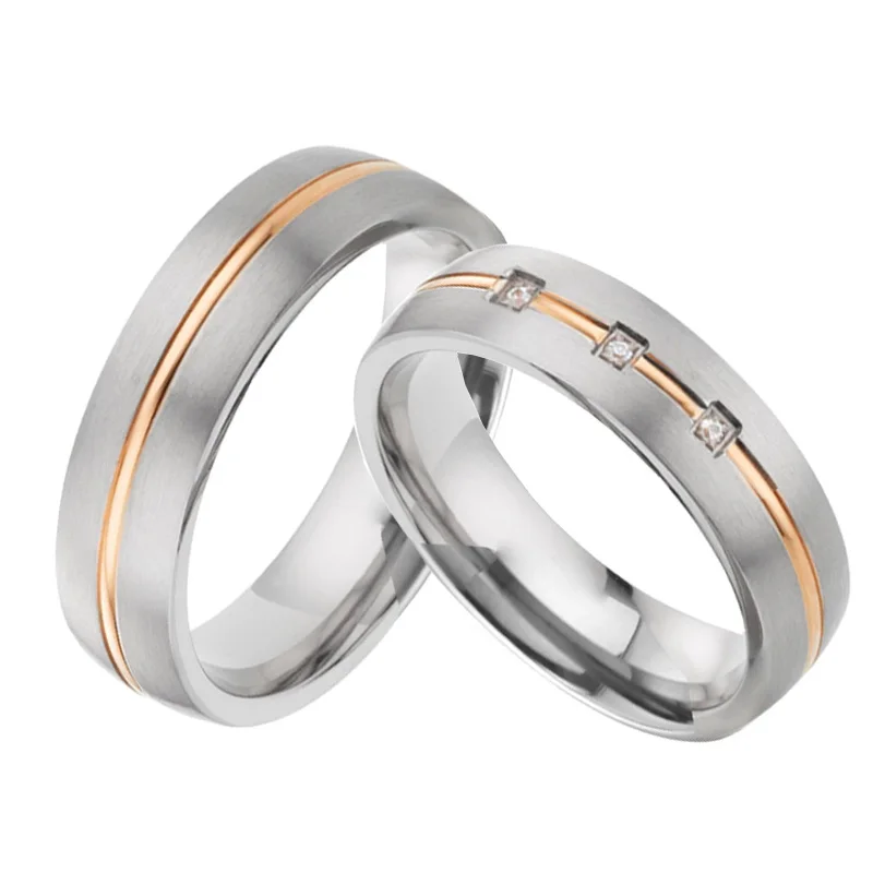 

1 pair custom mens womens Alliances wedding band couple rings set titanium jewelry anniversary promise ring