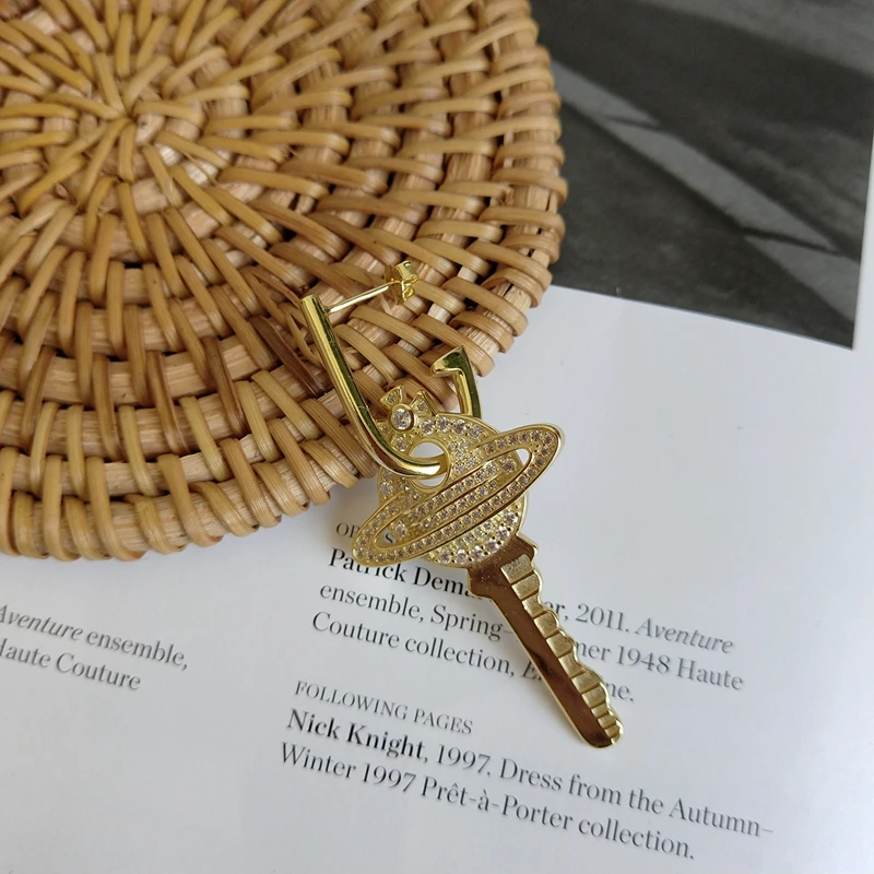 Женские серьги из стерлингового серебра 925 пробы с мозаикой циркона Сатурна