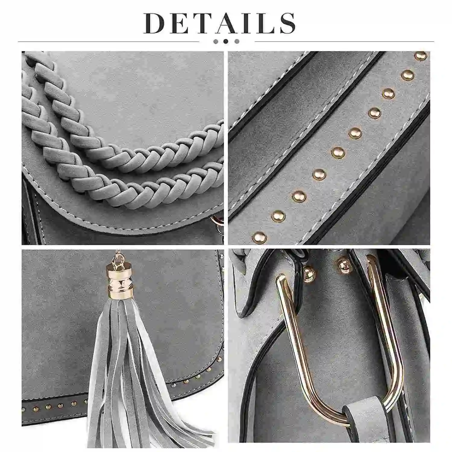 FGGS-Женская винтажная сумка на плечо с кисточкой через ремне для покупок дорожная