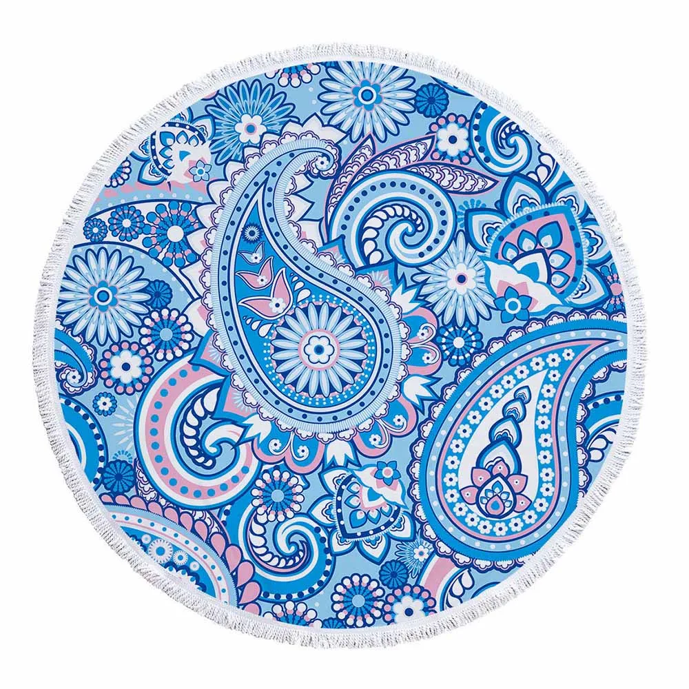 Круглое пляжное полотенце Lannidaa с мандалой в богемном стиле молитвенный коврик