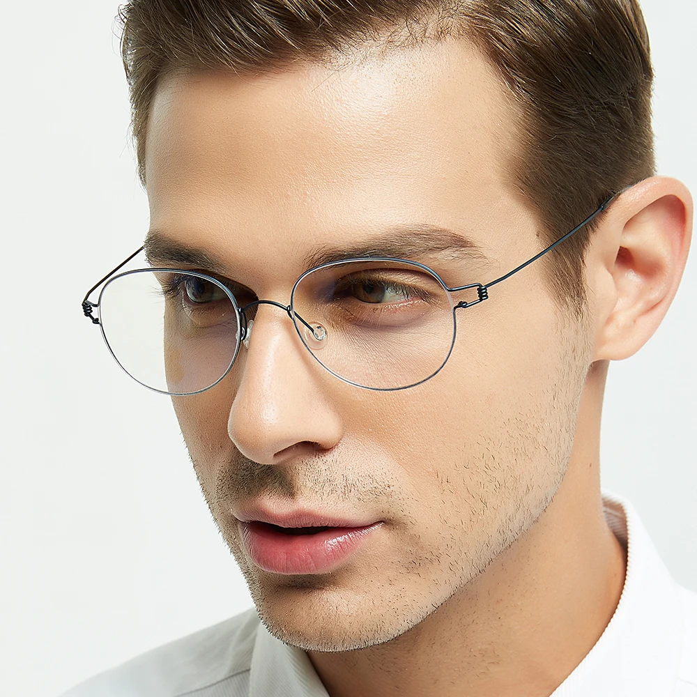 Konichenr Titanium Glasses Frame Men Optical Prescription Eyeglasses Women Ultralight Round Myopia Spectacle Frames Korean | Аксессуары