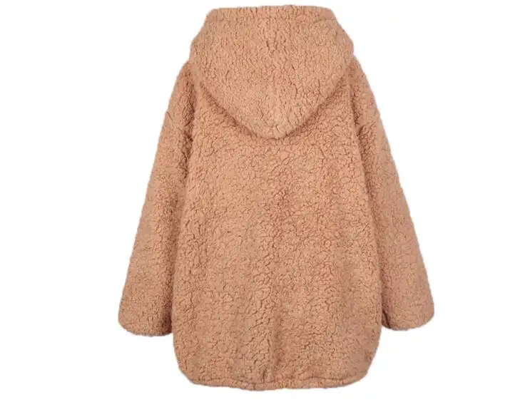 Толстая Женская куртка из искусственной овечьей шерсти размера плюс теплое