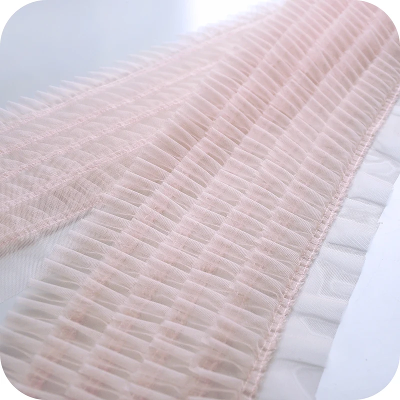 1 м плиссированная Тюлевая сетчатая кружевная ткань 18 см отделка гипюр