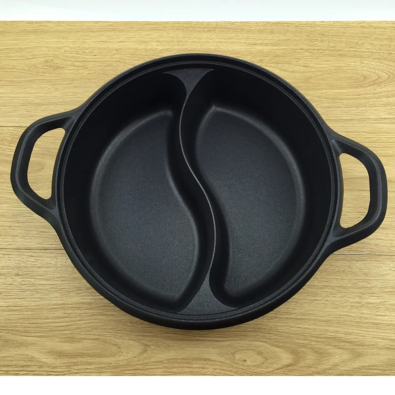 

Cast aluminum alloy double flavor mandarin duck China Sichuan hot pot Sukiyaki electromagnetic furnace general purpose soup pot