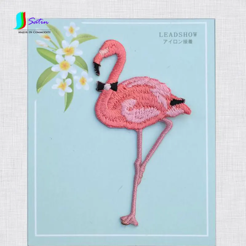 Couples Size 2 Japanese Embroidery Flamingo Patch Cloth Stickers Accounting Fashion 6*3CM And 8*4.2cm S180P | Дом и сад