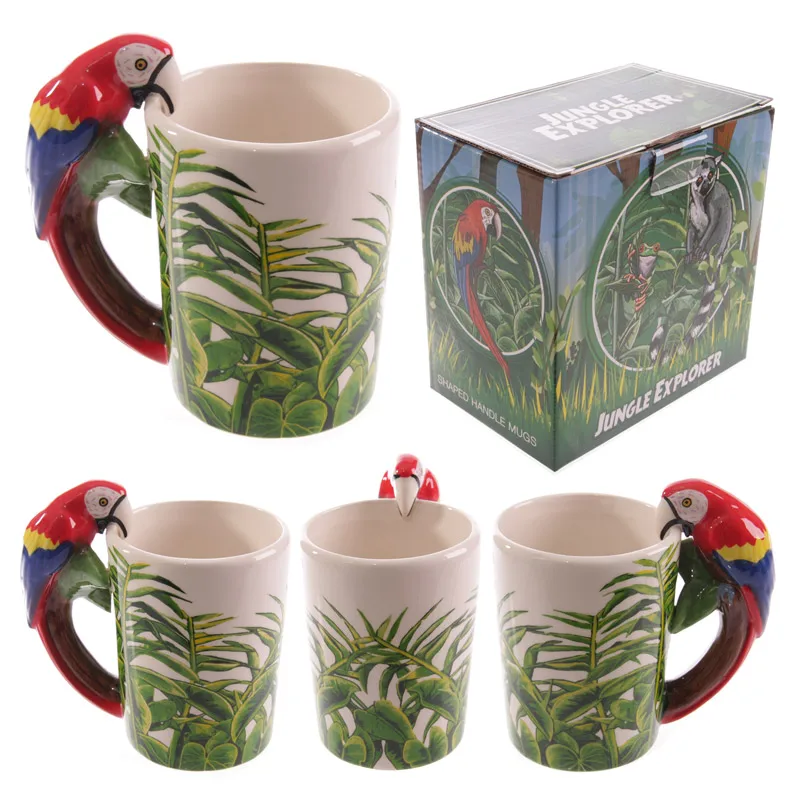 4 шт. керамическая чашка в 5 стилях с бамбуковой наклейкой 12 унций|animal handle mugs|mug withcup