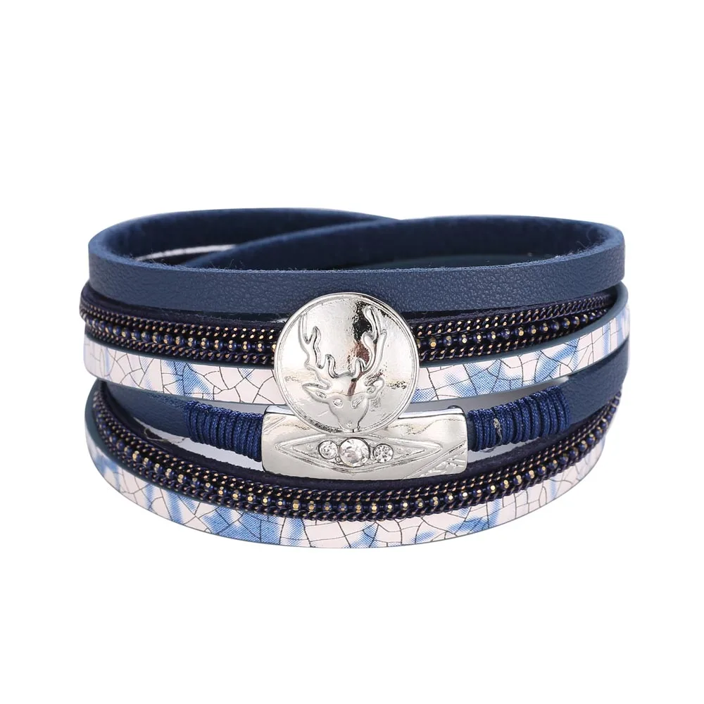 ZG дизайнерские винтажные многослойные кожаные браслеты с подвесками для мужчин