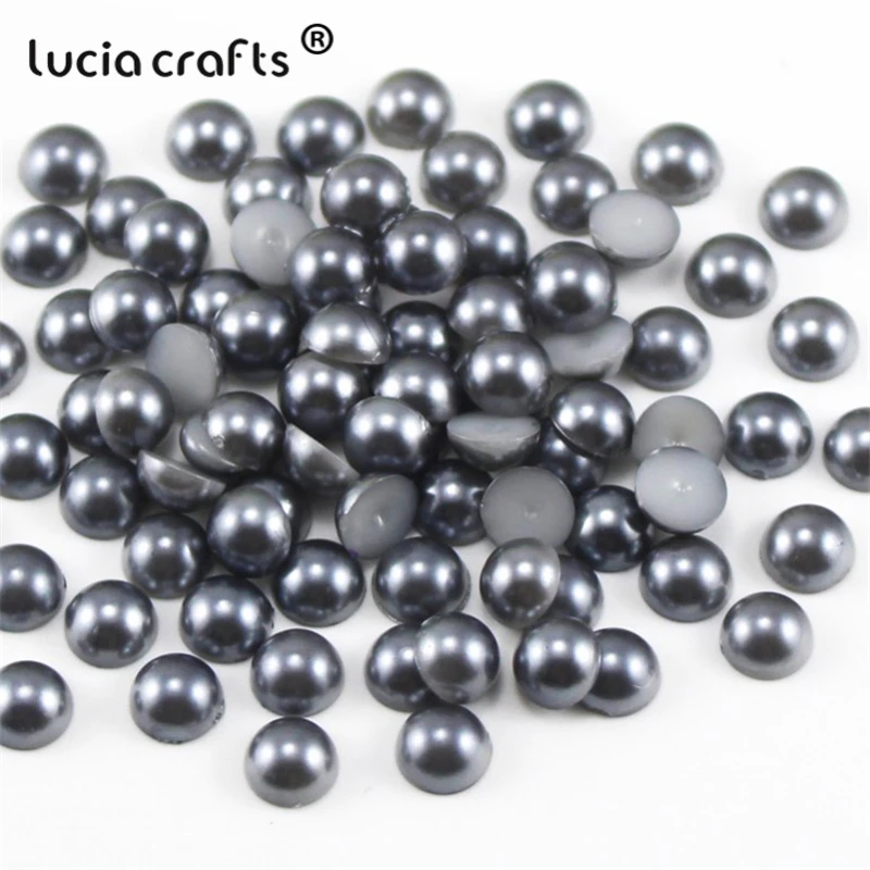 Lucia crafts 550 шт/1100 шт 5 мм многоцветные поделки ABS искусственный жемчуг полукруглый плоский с оборота жемчуг DIY аксессуары F0907