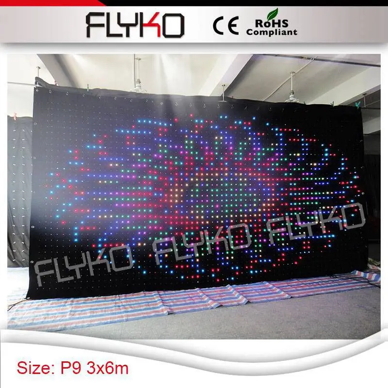 P90mm 3x6m Высокая прозрачность led Китай музыкальный сценический дисплей видео