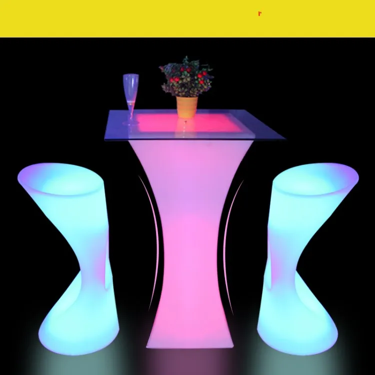 led chair table set Светодио дный мебель для гостиной перезаряжаемый светодиодный светящийся коктейльный стол водостойкий светящийся стул кофе бар kTV дисковечерние тека поставка - Цвет: led chair table set