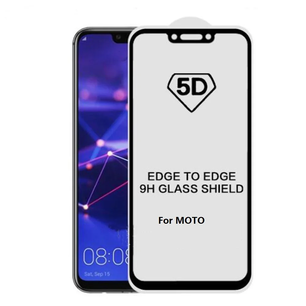 

200 шт./лот 5D полное покрытие закаленное стекло Защита экрана для MOTO G7 G6 E5 P30 play plus one note power