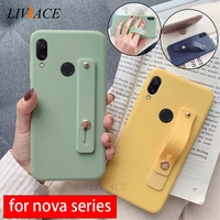 Hand Band silicone case for huawei nova plus nova3 Wrist Strap phone holder stand soft back cover fundas