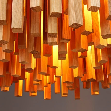 Скандинавский деревянный подвесной светильник современный светодиодный