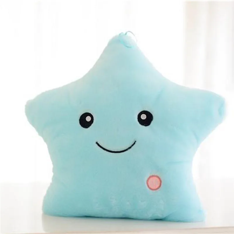 Sky Blue 40x35cm Звезда сформированную светящийся светодиодный Подушка 7 цветов Изменение светильник на шнуровке мягкая подушка Happy Осеннее дерево узор в виде кленового листа Велосипедный спорт Подушка - Цвет: Sky Blue 40x35cm