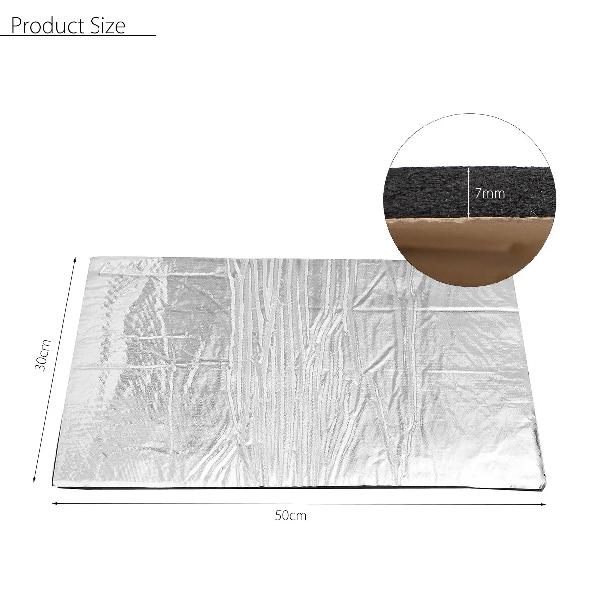 7 мм 30x50 см автомобильный коврик для звукоизоляции шумоизоляция капота глушитель