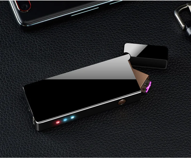 Мини двойная дуговая зажигалка с дисплеем батареи USB перезарядка сигарета для курения электрическая Подарочная зажигалка