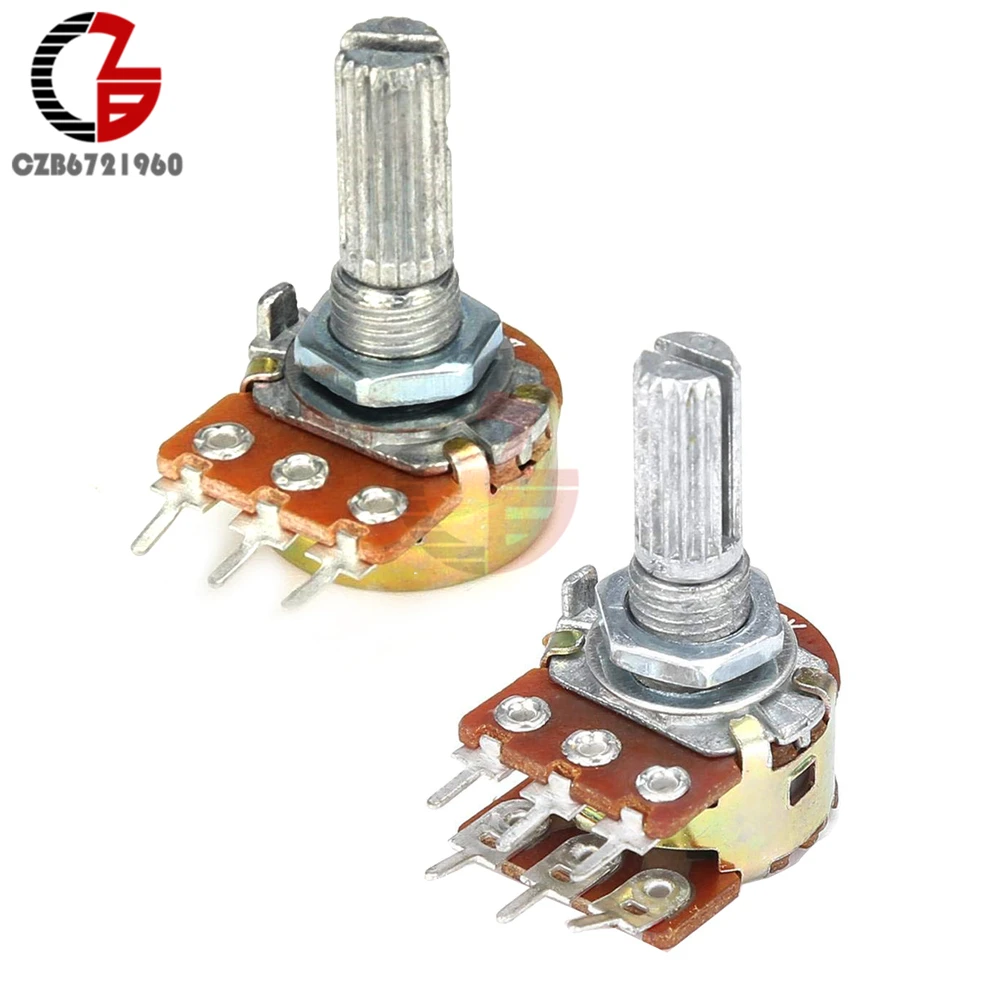 WH148 3Pin 20 мм Potentionmeter Switch 1K 2K 5K 10K 20K 50K 100K 250K 500K 1M B10 однослойный