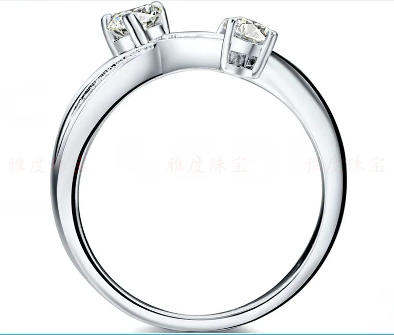 Кольцо с сердечками и звездами 0.15Ct кольцо бриллиантом серебро 925 пробы белое