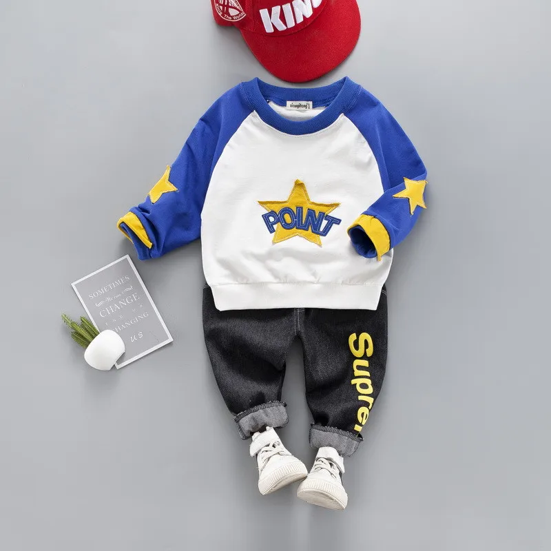 0-4 years High quality boy girl clothing set 2019 new spring fashion active sport kid suit children baby T-shirt+pant | Детская одежда