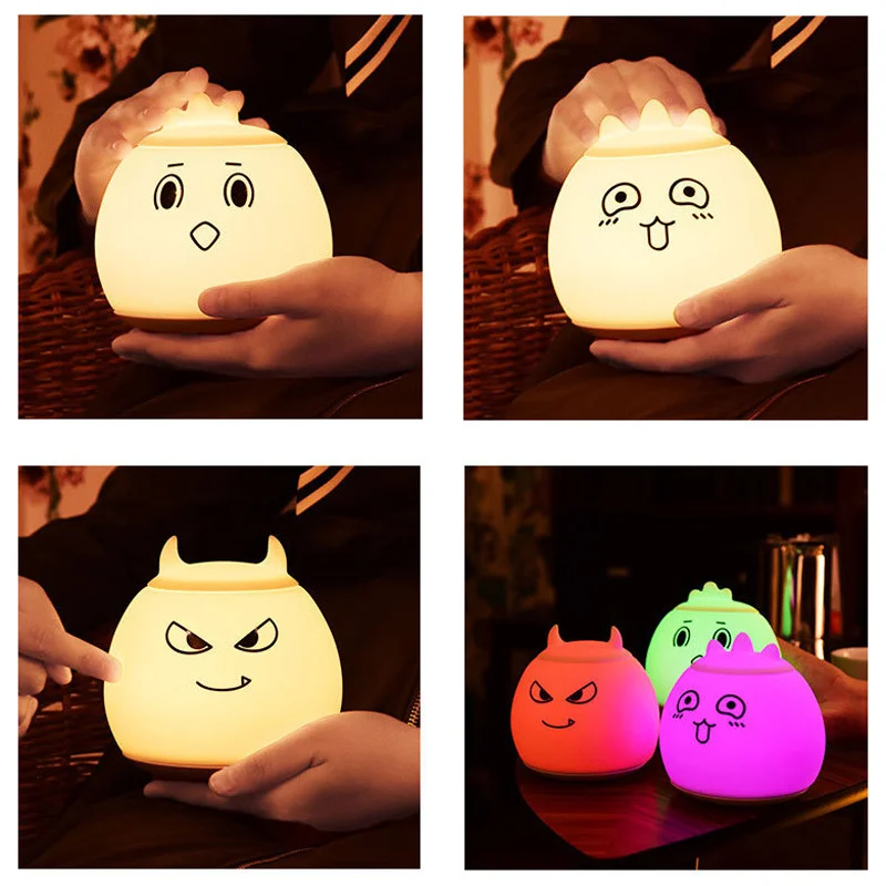 

2019 Newest High quality USB charging Night Lights Multi-function Led Lamp indoor with colorful transform and cute face Lights