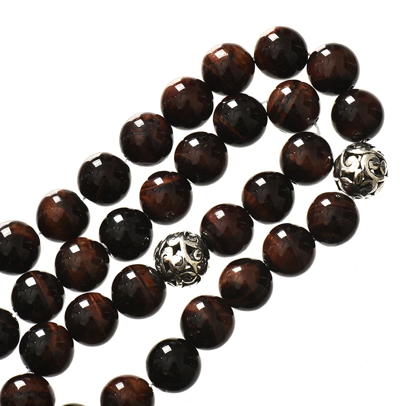 Dark Red Prayer Beads 10mm Tiger Eyes Stone Making Diy Rosary jewelry Bracelets 14inch For Unisex Gifts F019 | Украшения и