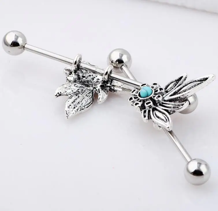 SaYao 1 piece Love Cute Night Owl Surgical Stainless Steel Animal Industrial Barbell Piercing Helix Ear Jewelry | Украшения и