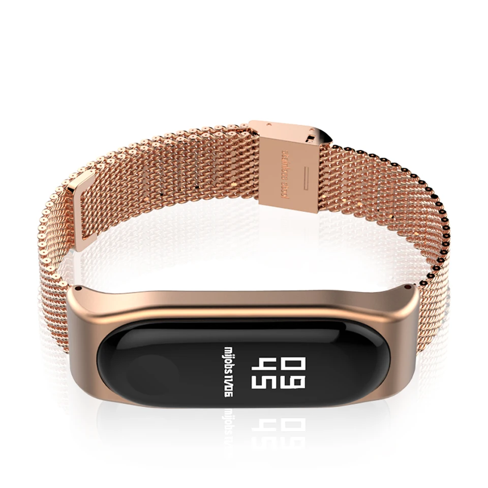 Mijobs Mi Band 4 Wrist Strap Metal Milanese Stainless Steel For Xiaomi Mi Band 4 Strap Bracelet Miband 3 Wristbands Mi Band 3
