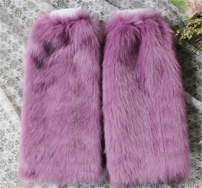 Модные женские зимние теплые гетры из искусственного меха 40 см обувь запонки