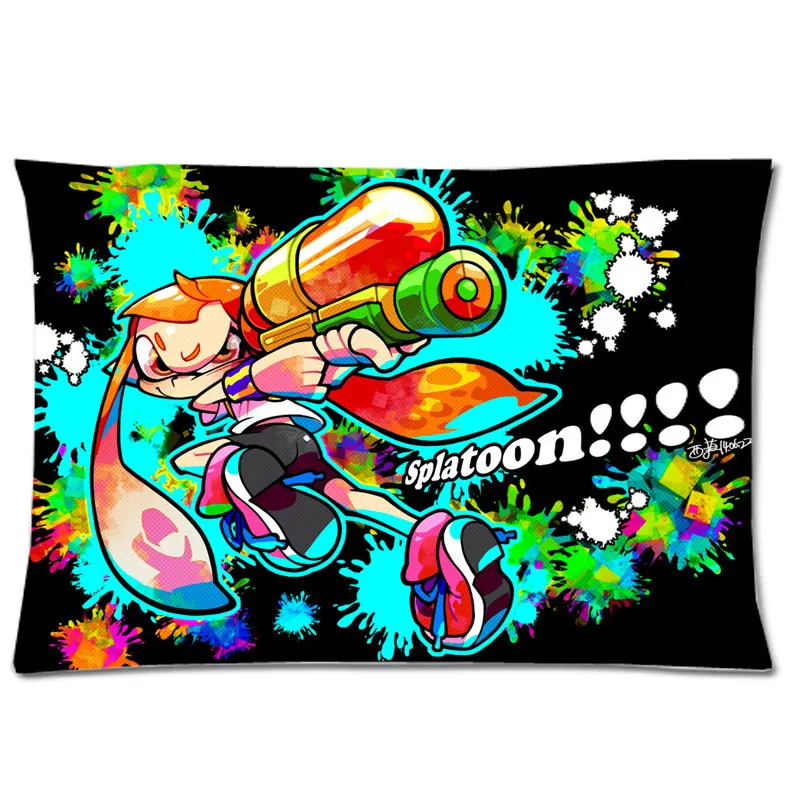 Модные Splatoon печати Мягкий Чехол на подушку полиэфирная наволочка Прямоугольник