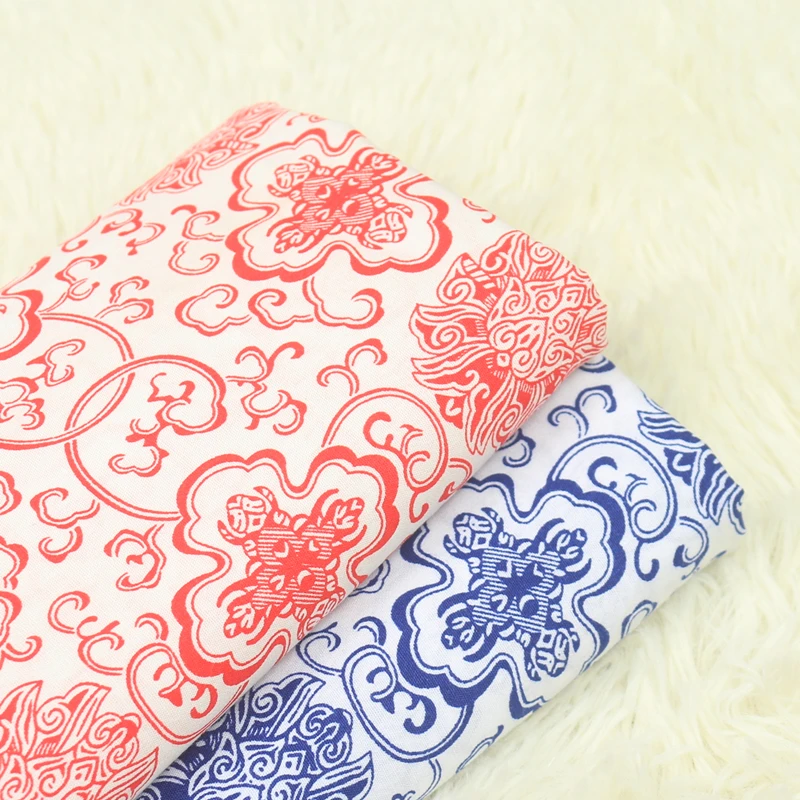 50*140 см синий и белый фарфор китайские традиции хлопчатобумажная ткань для шитья