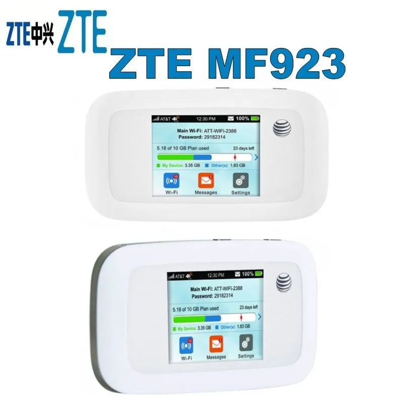 ZTE MF923 (AT&T Velocity) 4G LTE Мобильная точка доступа с сенсорным экраном|3G/4G роутеры| |