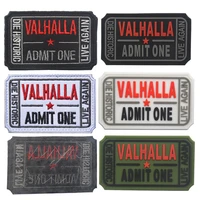 valhalla admit one ticket patch mad skull max tactical army vikings live again die historic badge patch applique