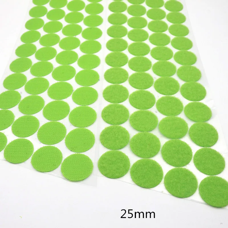 Green 25mm 100 Pairs 100 пар 20-30 мм самоклеящаяся клейкая крепежная Лента наклейки "точки" крепкий крючок и петля Волшебная наклейка нейлон Velcros клей двойной замок - Цвет: Green 25mm 100 Pairs