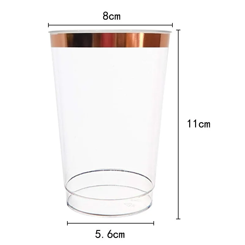 25 Large Rose Cups Одноразовые пластиковые тарелки для посуды, скатерть из розового золота, 7 шт., воздушный шар для свадьбы, вечеринки в честь рождения ребенка - Цвет: 25 Large Rose Cups