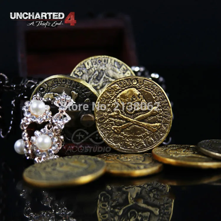 PS4 Uncharted 4 вор конец пиратский ожерелье из золотых монет Дрейк последнего приключения