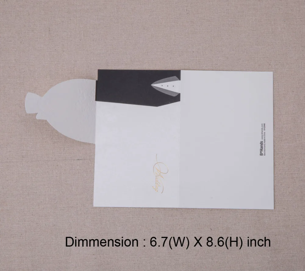 

100Pcs Laser Cut Wedding Invitations Card, Blank Black & White, Groom & Bridal, Tuxedo & Dress Invitation Marriage with Envelope