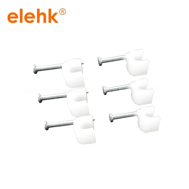 7MM Circle Path cable clips nail wire 100PCS/bag Round white with screw | Строительство и ремонт