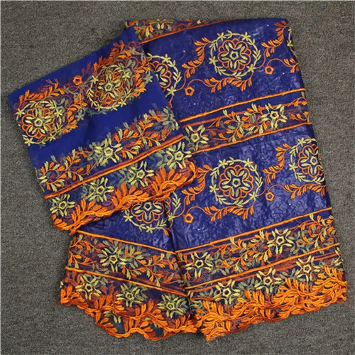 Latest apparel cloth African cotton embroidery bazin riche lace fabric with net for party dress set NBN58 (5+2y) | Дом и сад