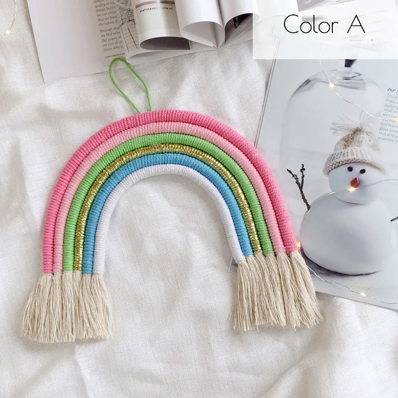 color A 34cm Скандинавские украшения для дома, радужные подвесные украшения, аксессуары ручной работы, радужные украшения для детской комнаты, настенные украшения Bayb - Цвет: color A 34cm