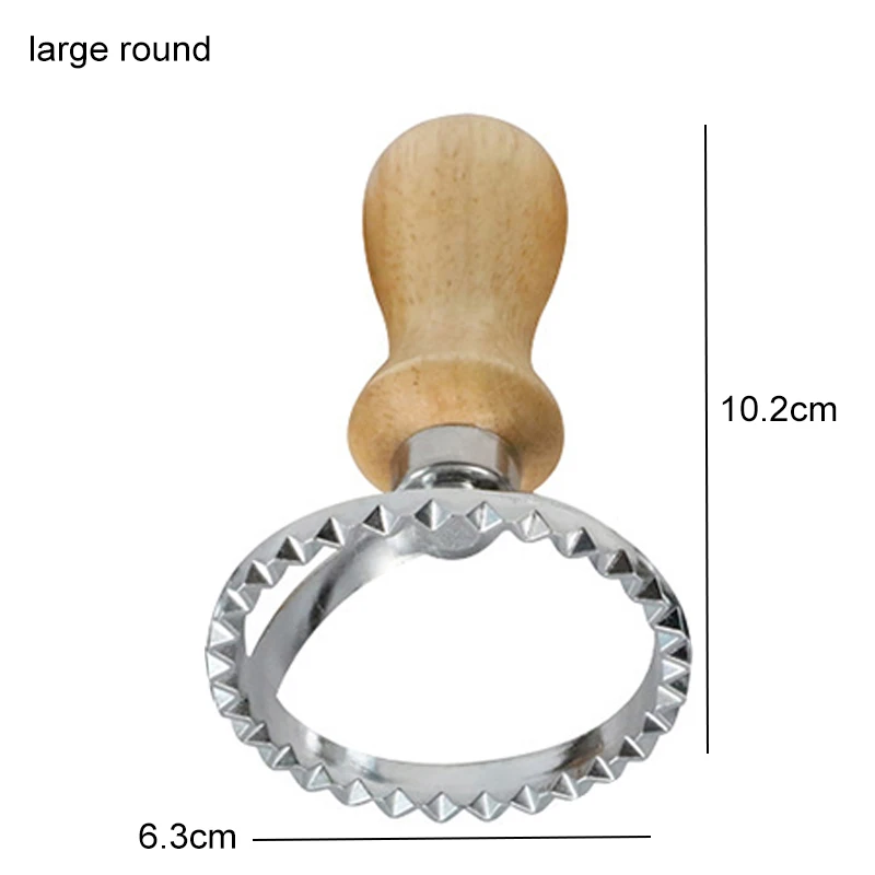 large round Нержавеющая сталь клецки кожи торт плесень инструмент для приготовления пищи портативный кухонные гаджеты выпечки аксессуары квадратный круглый - Цвет: large round