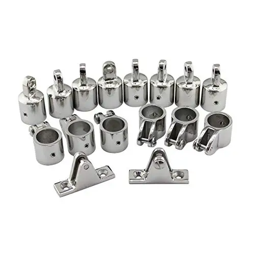 

7/8" 22mm 16pcs/Set 4 Bow Bimini Top Stainless Steel Fittings Marine Hardware Set