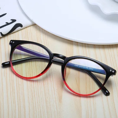 Круглые очки, оправа для мужчин,, oculos, овальные очки, близорукость, Nerd, оптические очки для глаз, оправа для мужчин, wo, мужские, черные, прозрачные линзы, очки - Цвет оправы: Gradient red