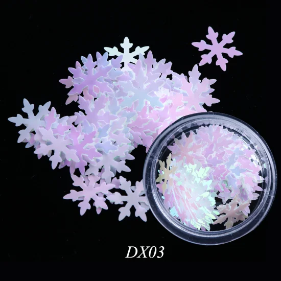 DX03 1 коробка 3D с голографическим блеском Блестки для нейл Арта(искусство украшения ногтей) пайетки снежинки дизайн блестки лазерные украшения Рождественский Маникюр TRDX01-06 - Цвет: DX03