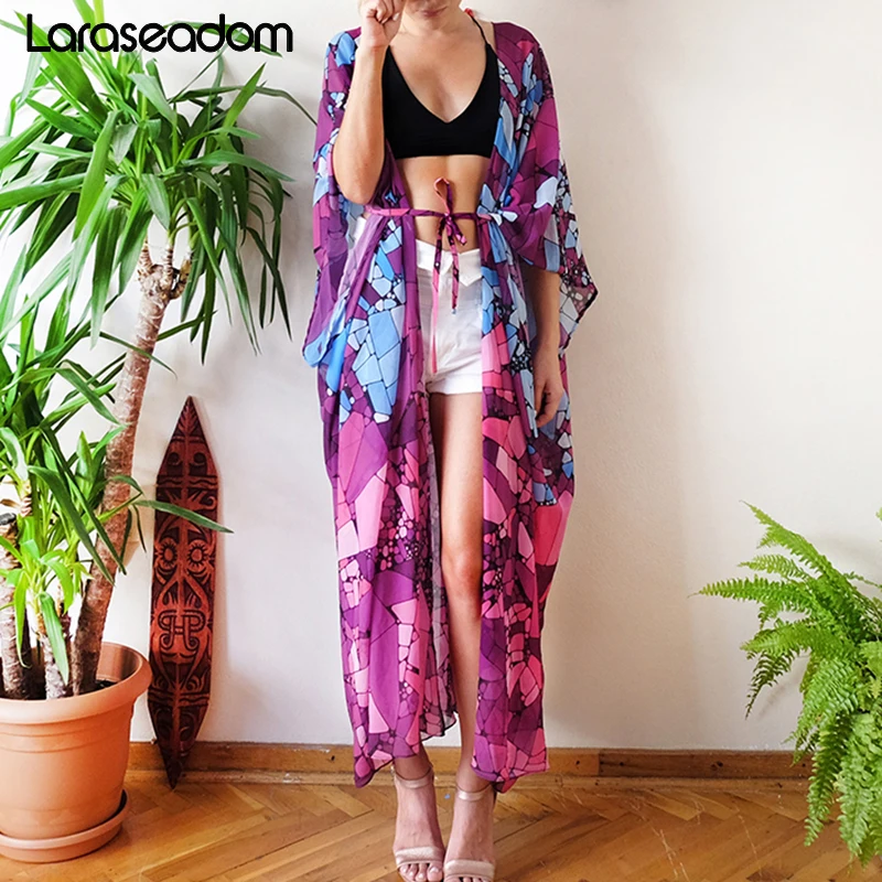 Наряд кафтан на пляж парео саронг сексуальный шифоновый купальник бикини туника
